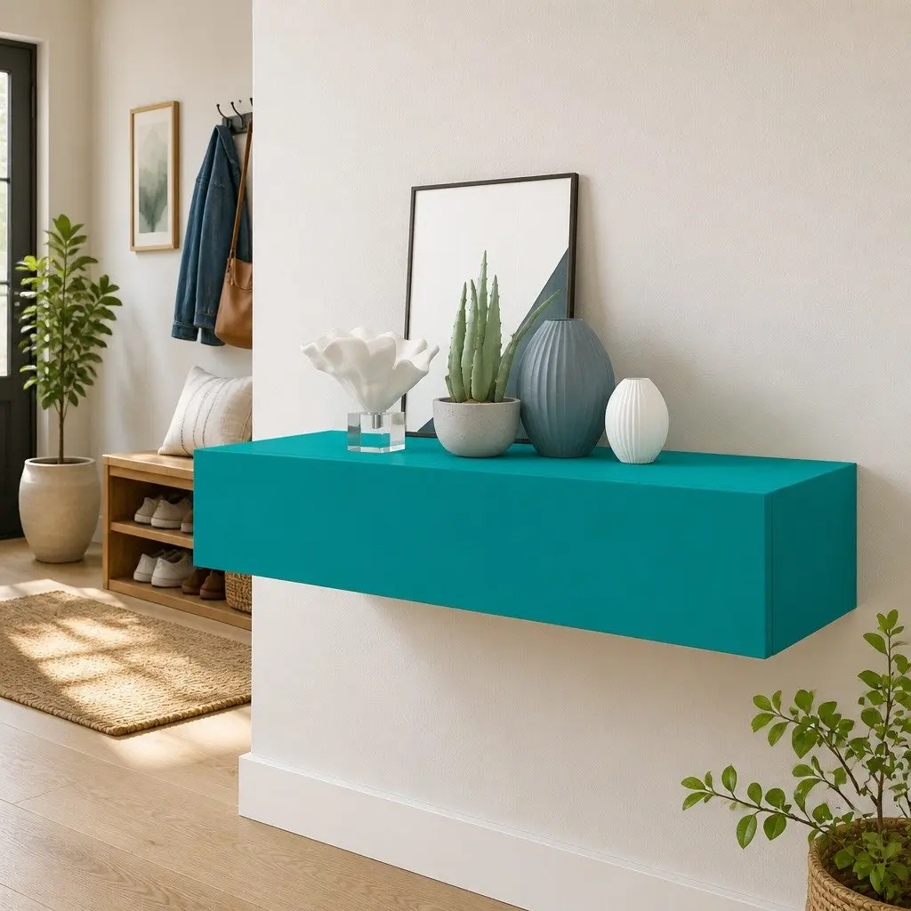 Blue Wall-mounted Drawer Shelf for Storage
