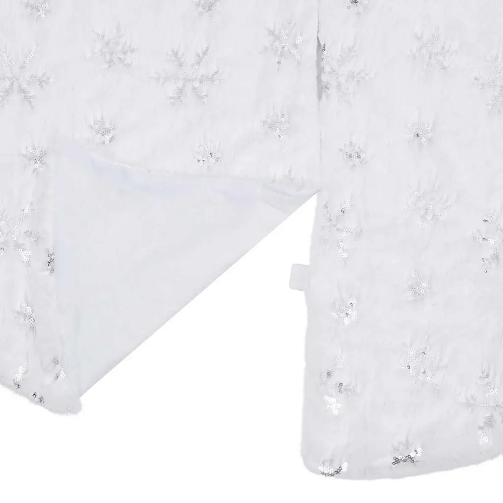 White Faux Fur Christmas Tree Skirt 90cm