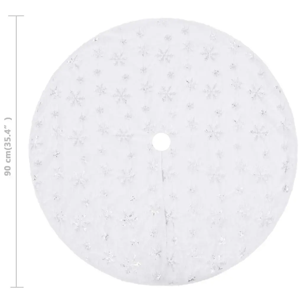 White Faux Fur Christmas Tree Skirt 90cm