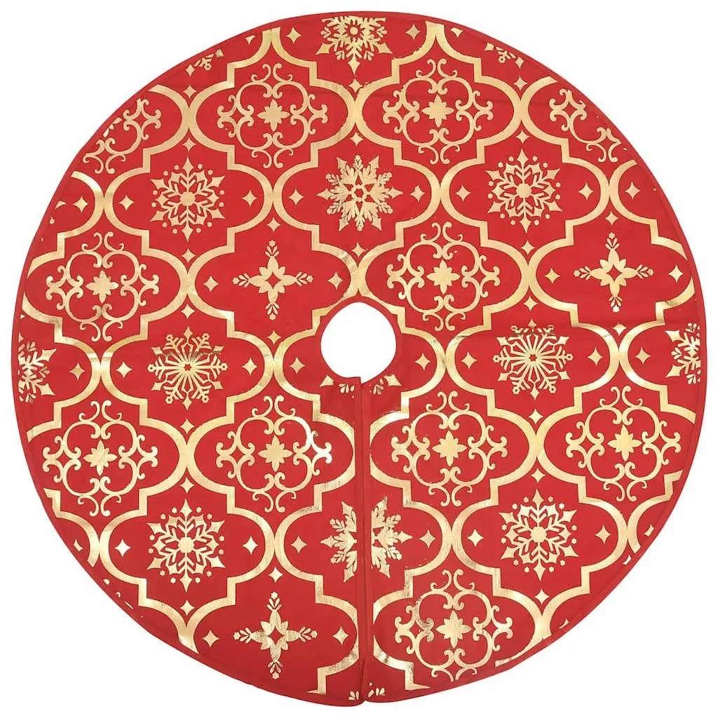 Christmas Tree Skirt Fabric 122cm Red with Matching Sock