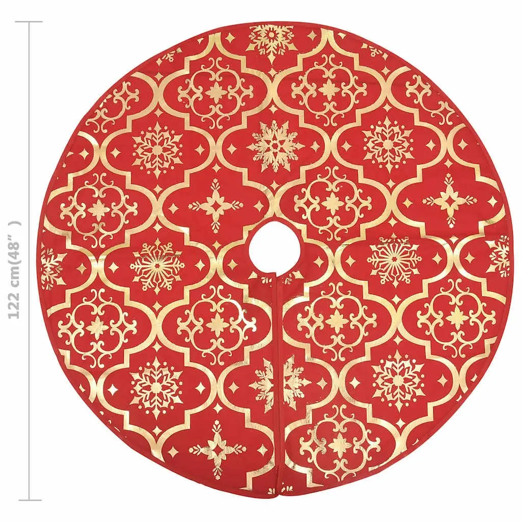 Christmas Tree Skirt Fabric 122cm Red with Matching Sock