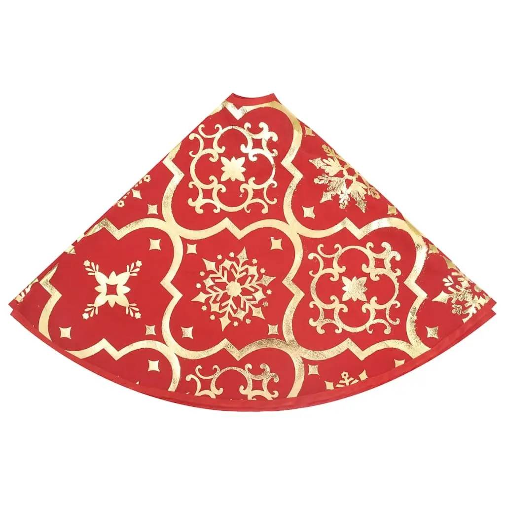 Christmas Tree Skirt Red Snow Pattern 150cm with Matching Sock