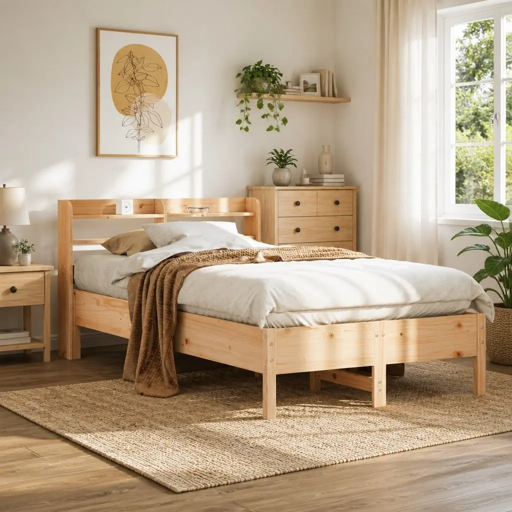Solid Wood Pine Bed Frame 90x190 cm