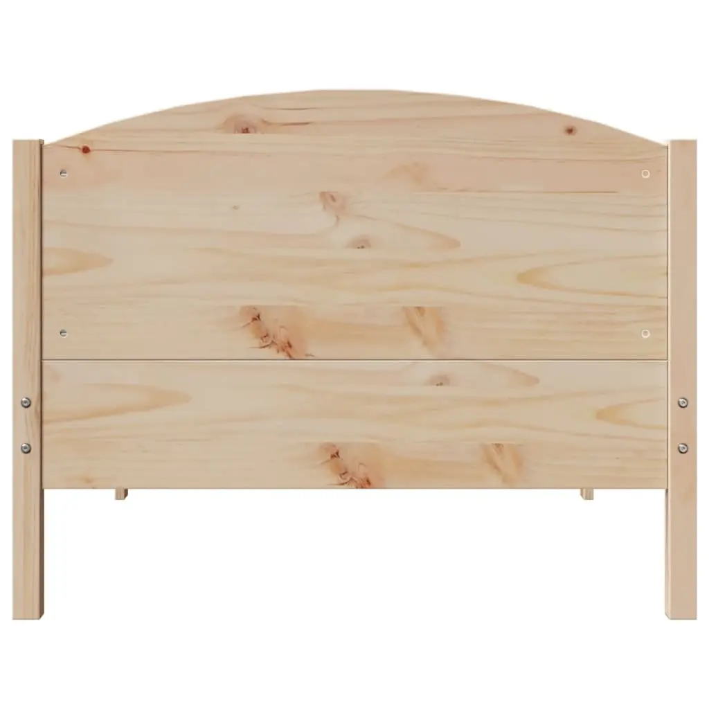Solid Pine Bed Frame with Headboard Storage, 90x190 cm