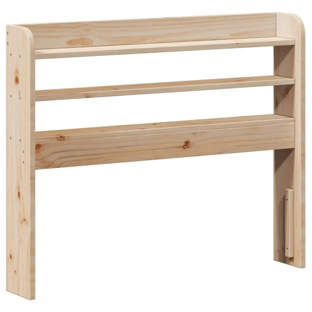 Solid Pine Bed Frame with Headboard Storage, 90x190 cm