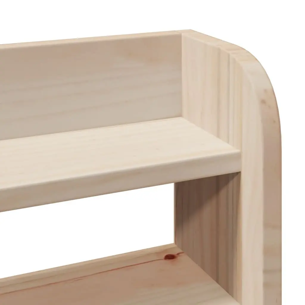 Solid Wood Pine Bed Frame 90x190 cm with Shelves