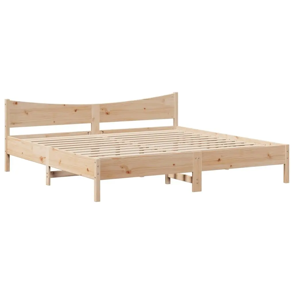 Brown Bed Frame with Headboard Storage 180x200cm