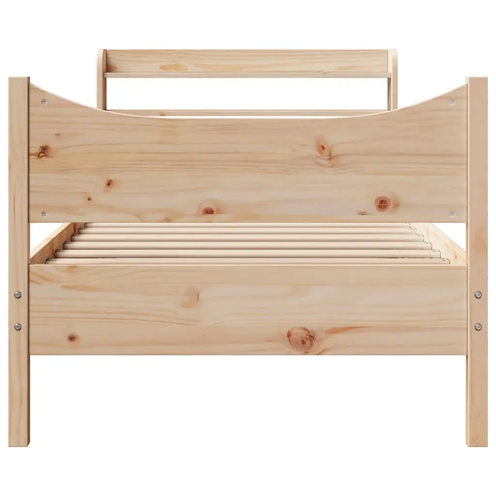Solid Pine Wood Bed Frame with Headboard 90x190 cm