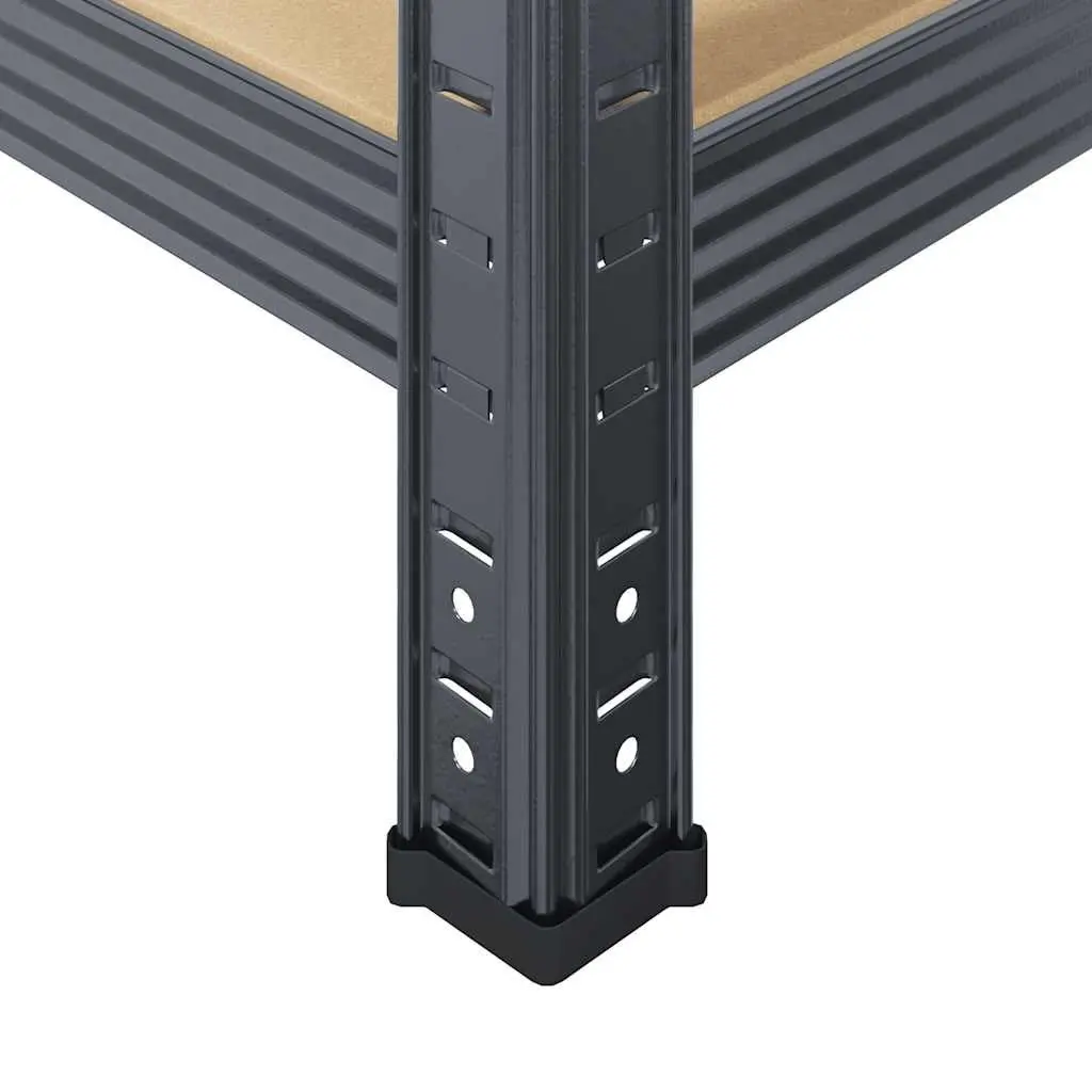 5-Layer Industrial Storage Shelves Steel Frame Engineered Wood Anthracite 4 Pcs