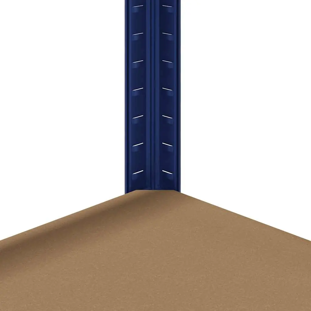 Industrial Storage Shelves Steel Engineered Wood 5 Layer Blue 4 Piece Set