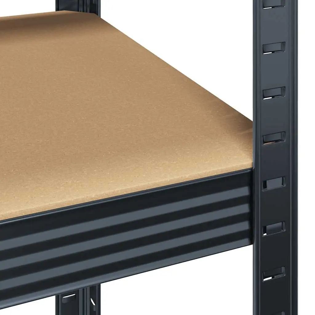 Heavy-Duty Storage Shelves Steel Frame Engineered Wood 5-Layer Anthracite