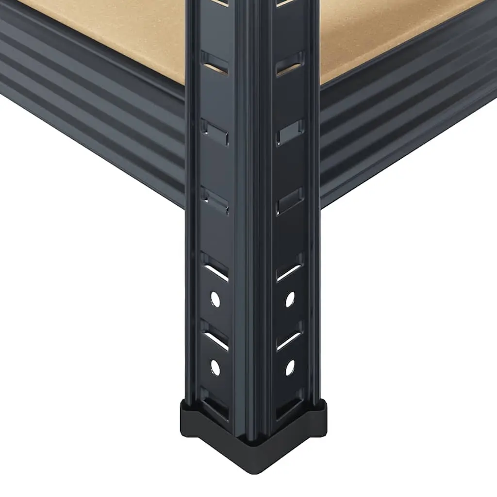 Heavy-Duty Storage Shelves Steel Frame Engineered Wood 5-Layer Anthracite