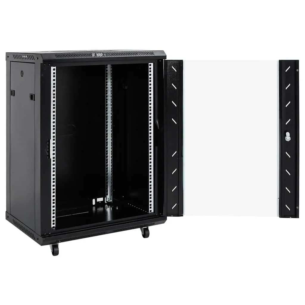 15U Network Cabinet Steel 60W x 45D x 86H cm Black