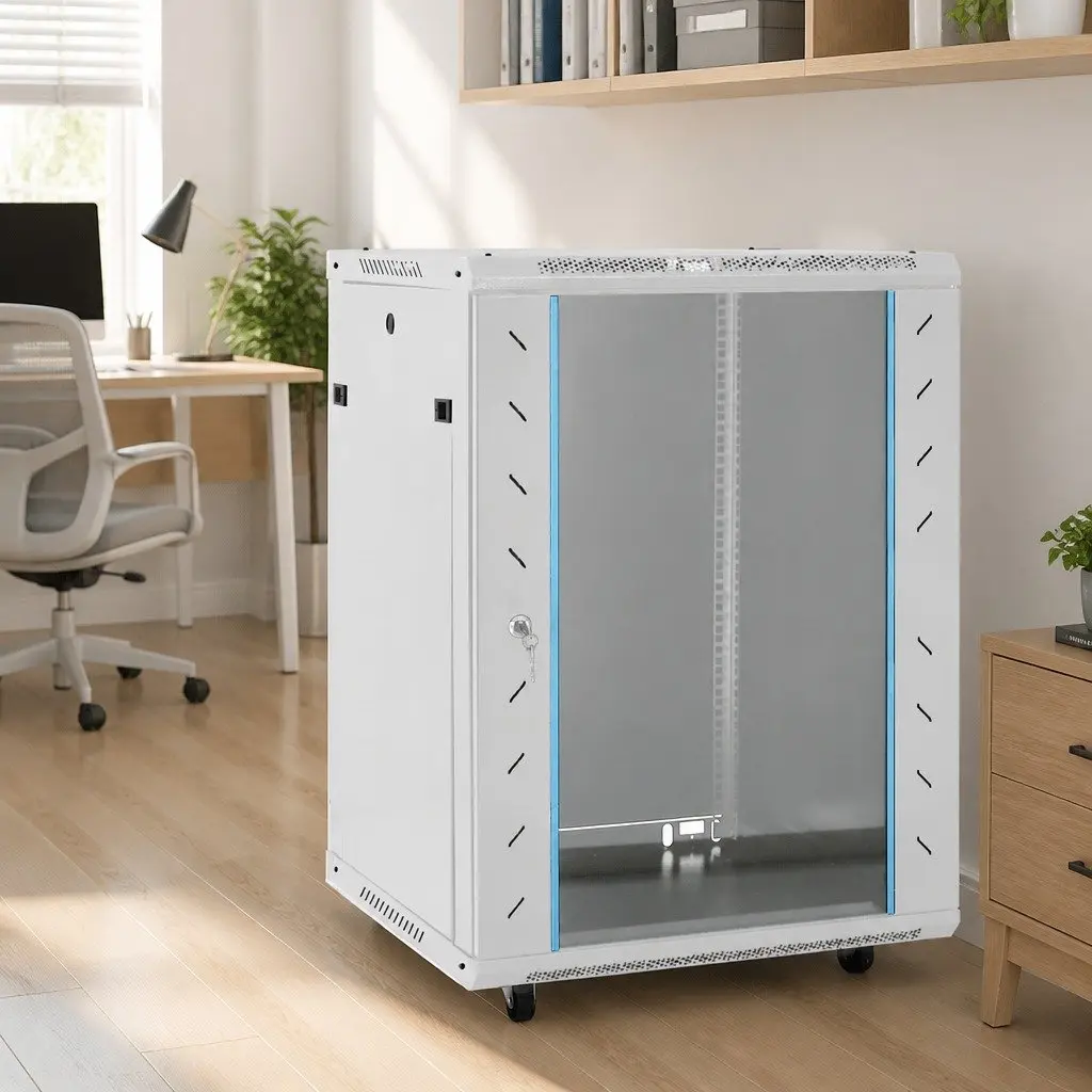Network Cabinet Cold-Rolled Steel 15U 19 Inch Rack Mount Grey 60x45x86cm
