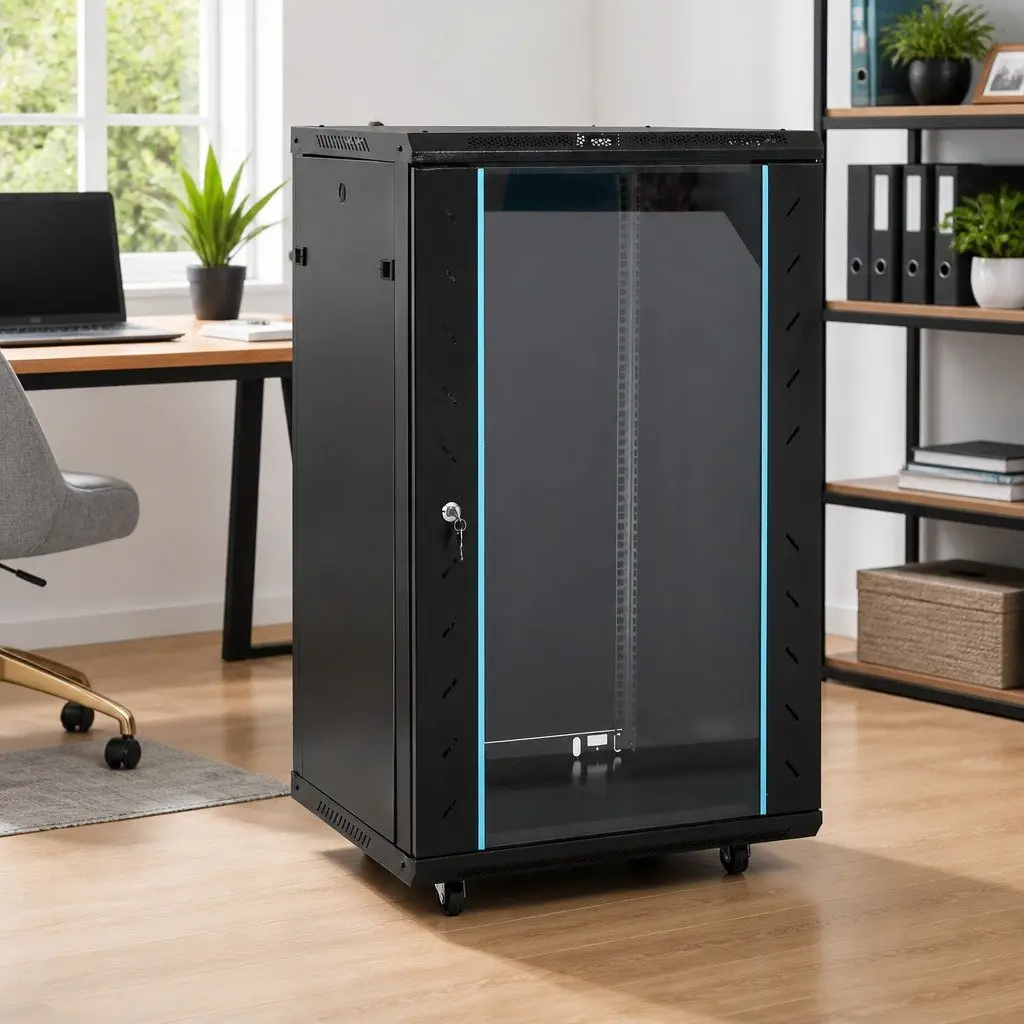 18U Network Cabinet Cold-Rolled Steel 60x60x100cm Black
