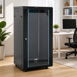 22U Network Cabinet 19" Server Rack Storage IP20 Black 60x60x120cm