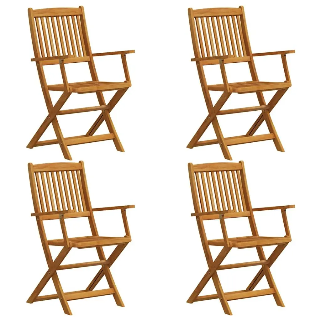 5 Piece Outdoor Dining Set Eucalyptus Wood Brown Foldable