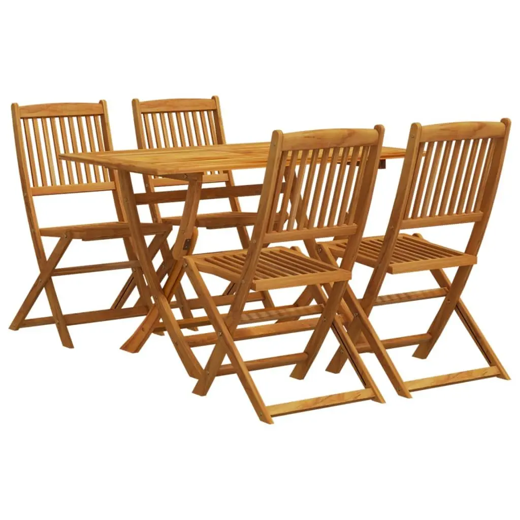 5-Piece Eucalyptus Garden Dining Set in Brown