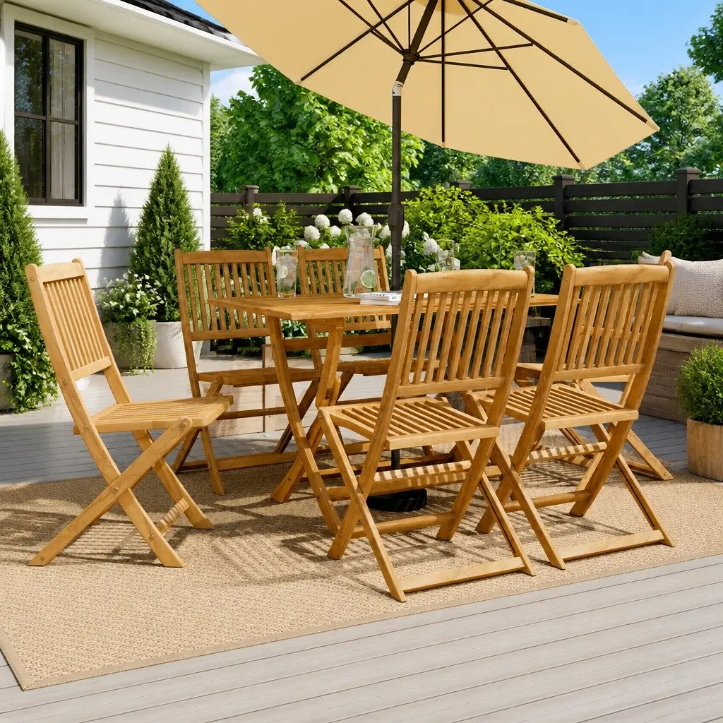 7 Piece Garden Dining Set in Eucalyptus Wood