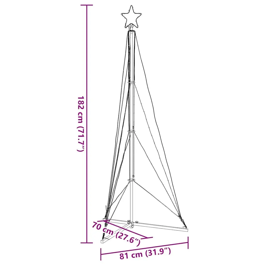 182cm LED Christmas Tree with 363 Warm White Lights