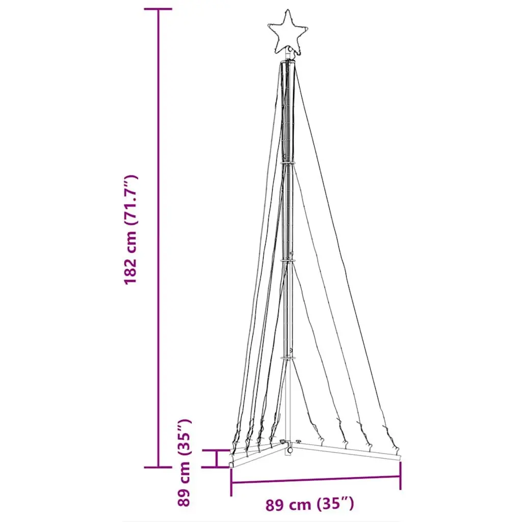 LED Christmas Tree with 339 Lights, 182cm