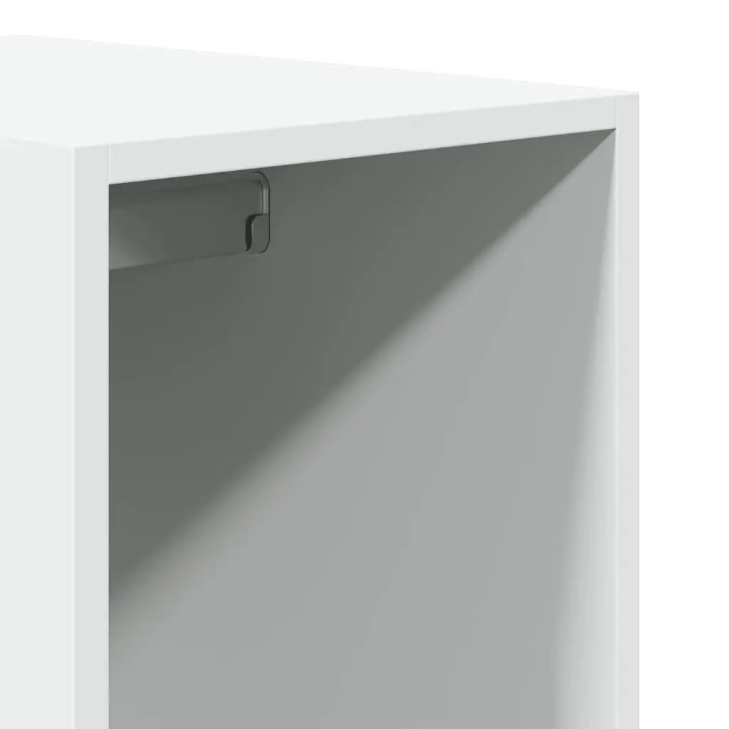 Wardrobe Engineered Wood 30x50x200 cm White Storage Cabinet with Compartment Drawers