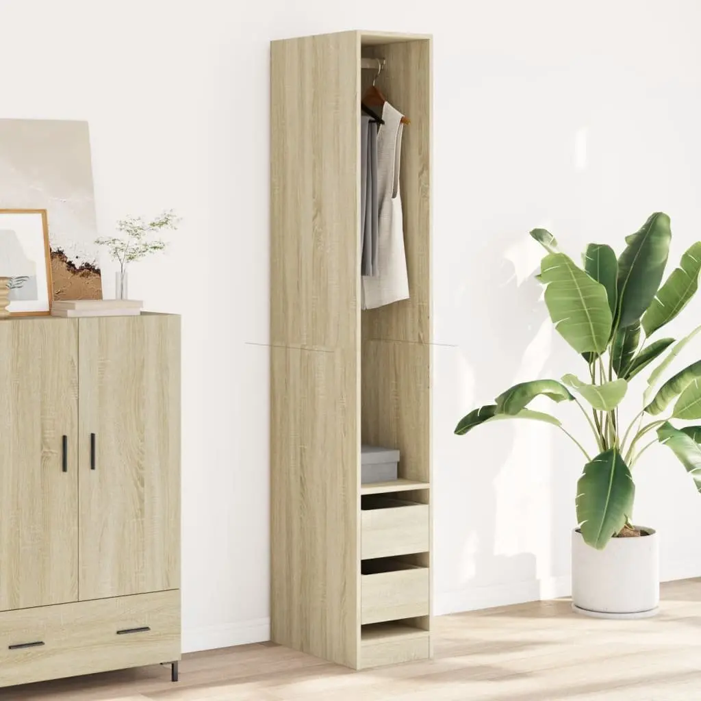 Wardrobe Cupboard Engineered Wood Compact 30x50x200cm Brown