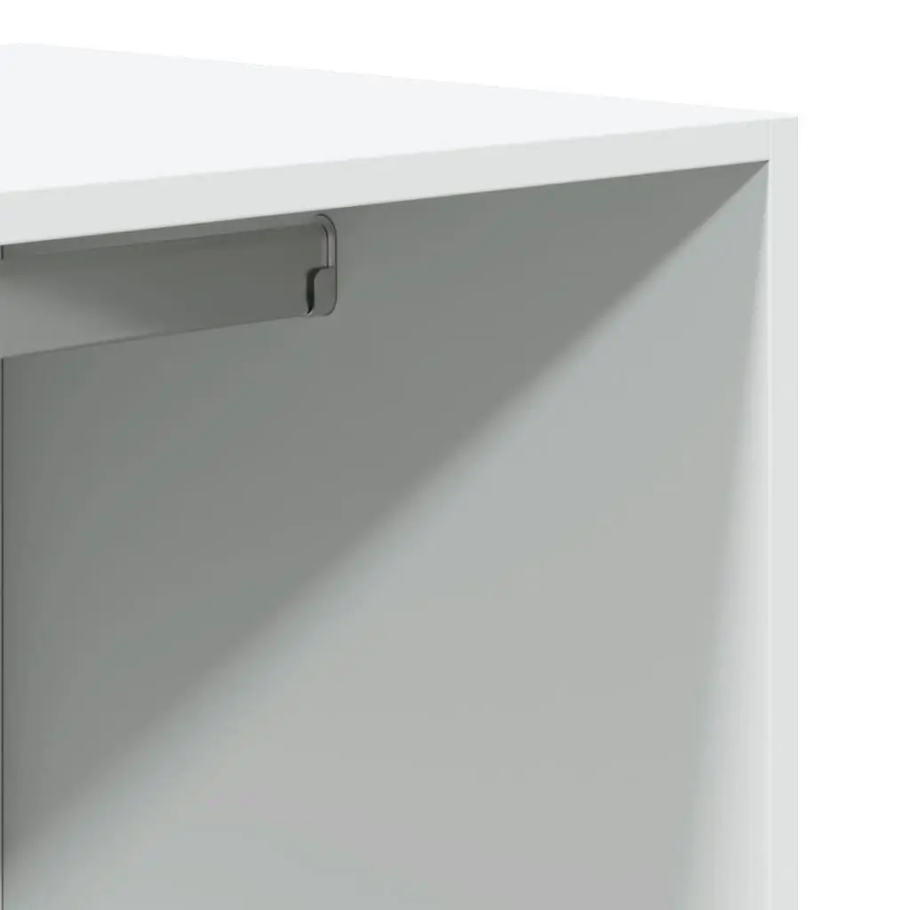 Wardrobe Engineered Wood 80x50x200cm White Storage Cabinet 1 Compartment 2 Drawers