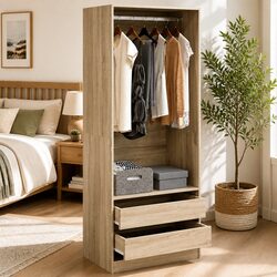 Engineered Wood Wardrobe Cupboard in Sonoma Oak 80x50x200cm