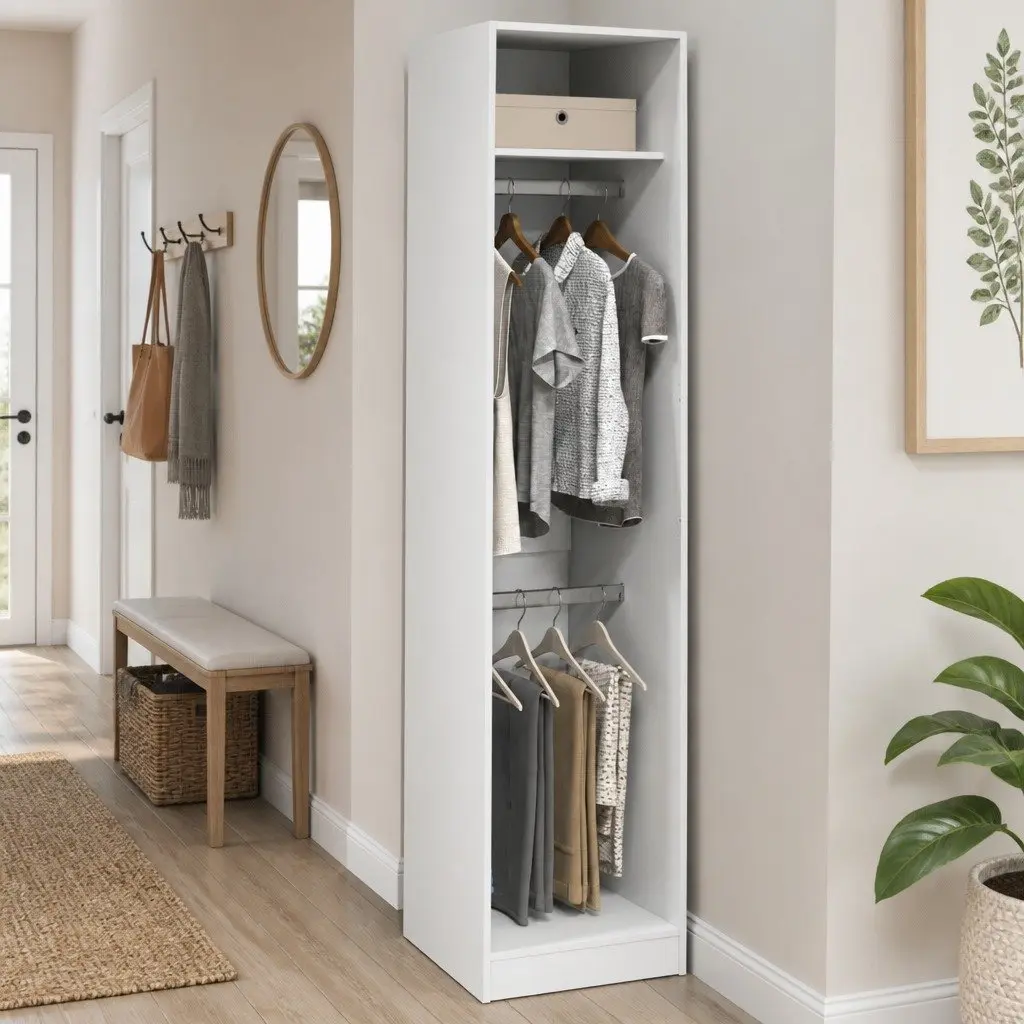White Wardrobe Cupboard for Storage 50x50x200 cm