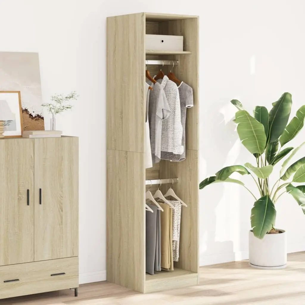 Brown Engineered Wood Wardrobe Cupboard 50x50x200cm