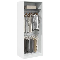 White Storage Cupboard 80x50x200 cm with 2 Compartments