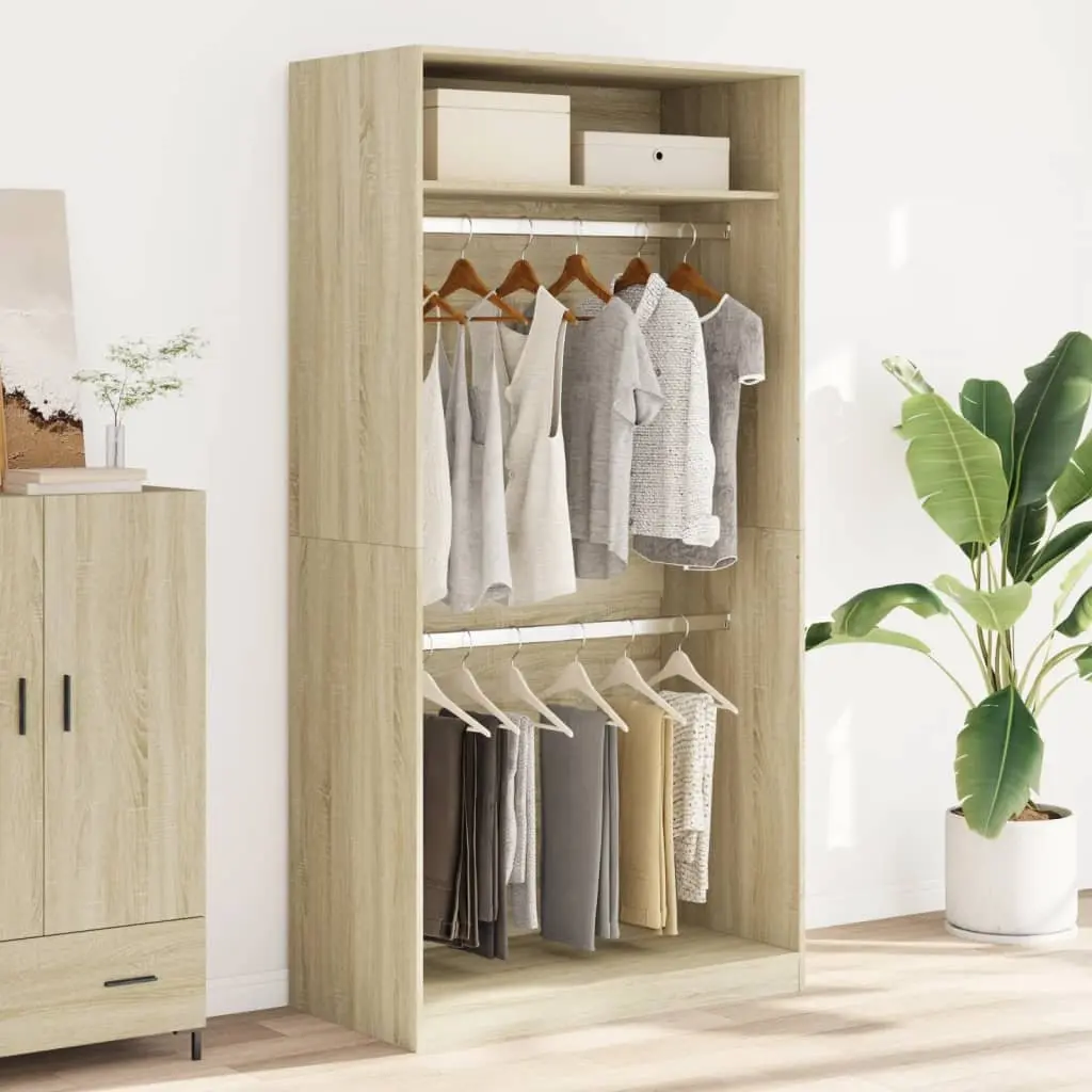 Wardrobe Cupboard 100x50x200cm with 2 Compartments