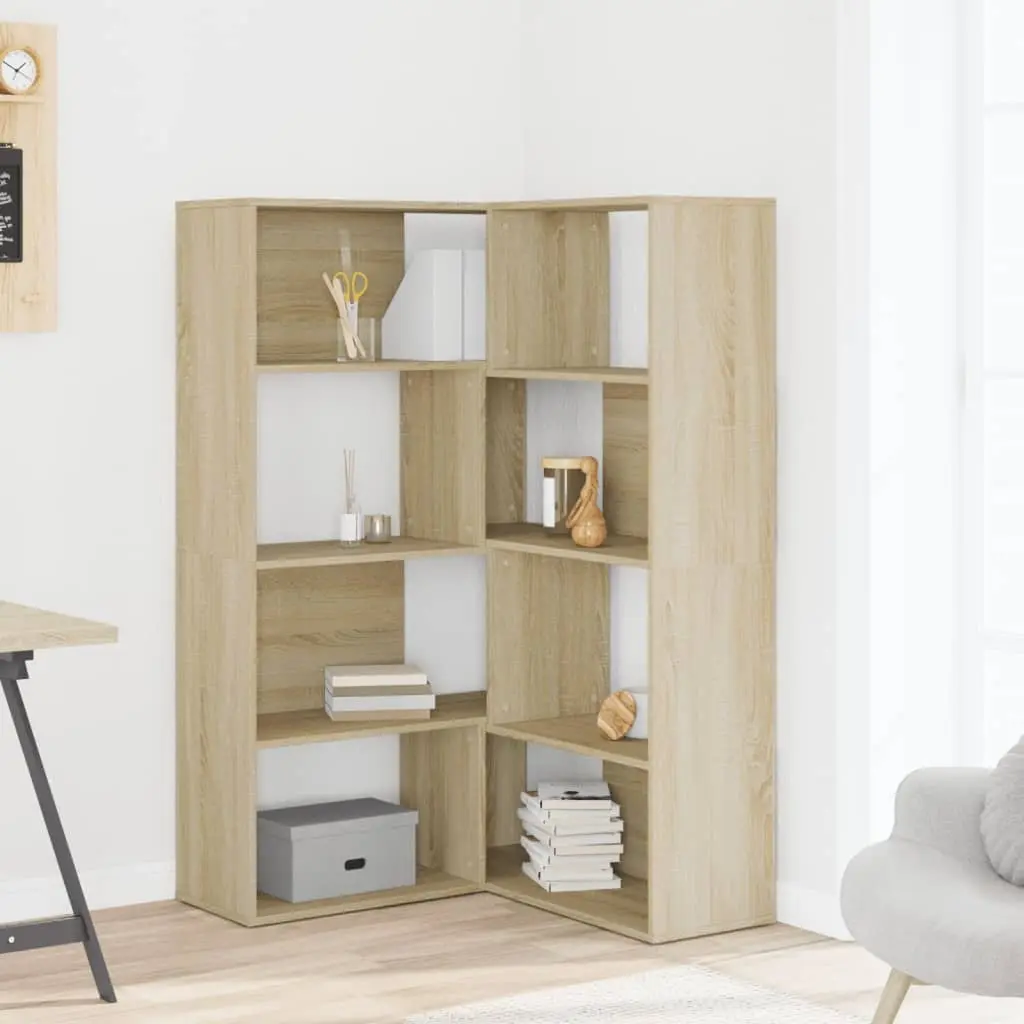 4-Tier Corner Bookcase in Sonoma Oak