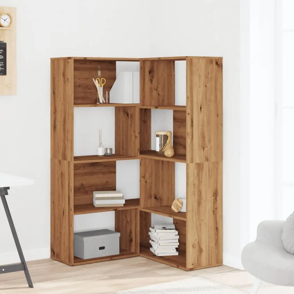 4-Tier Corner Bookcase in Brown