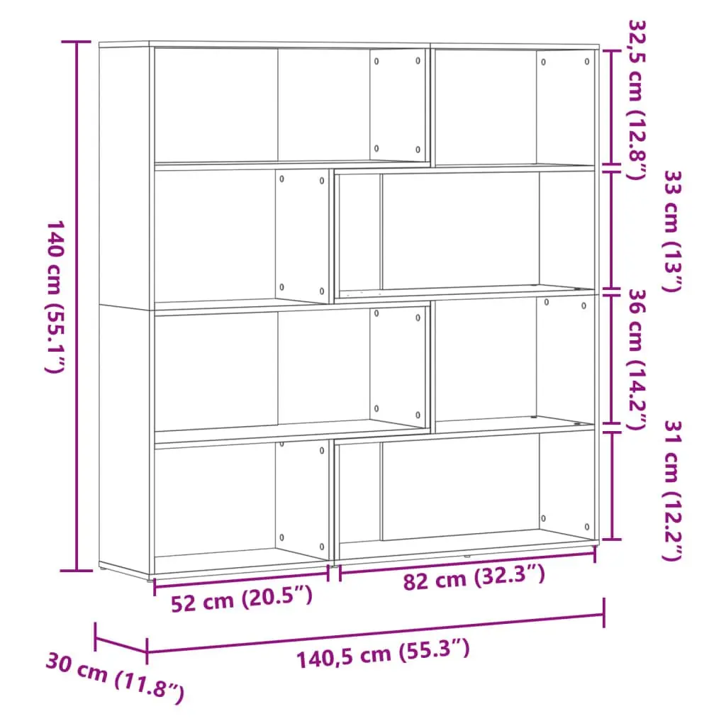 4-Tier Corner Bookcase in Brown