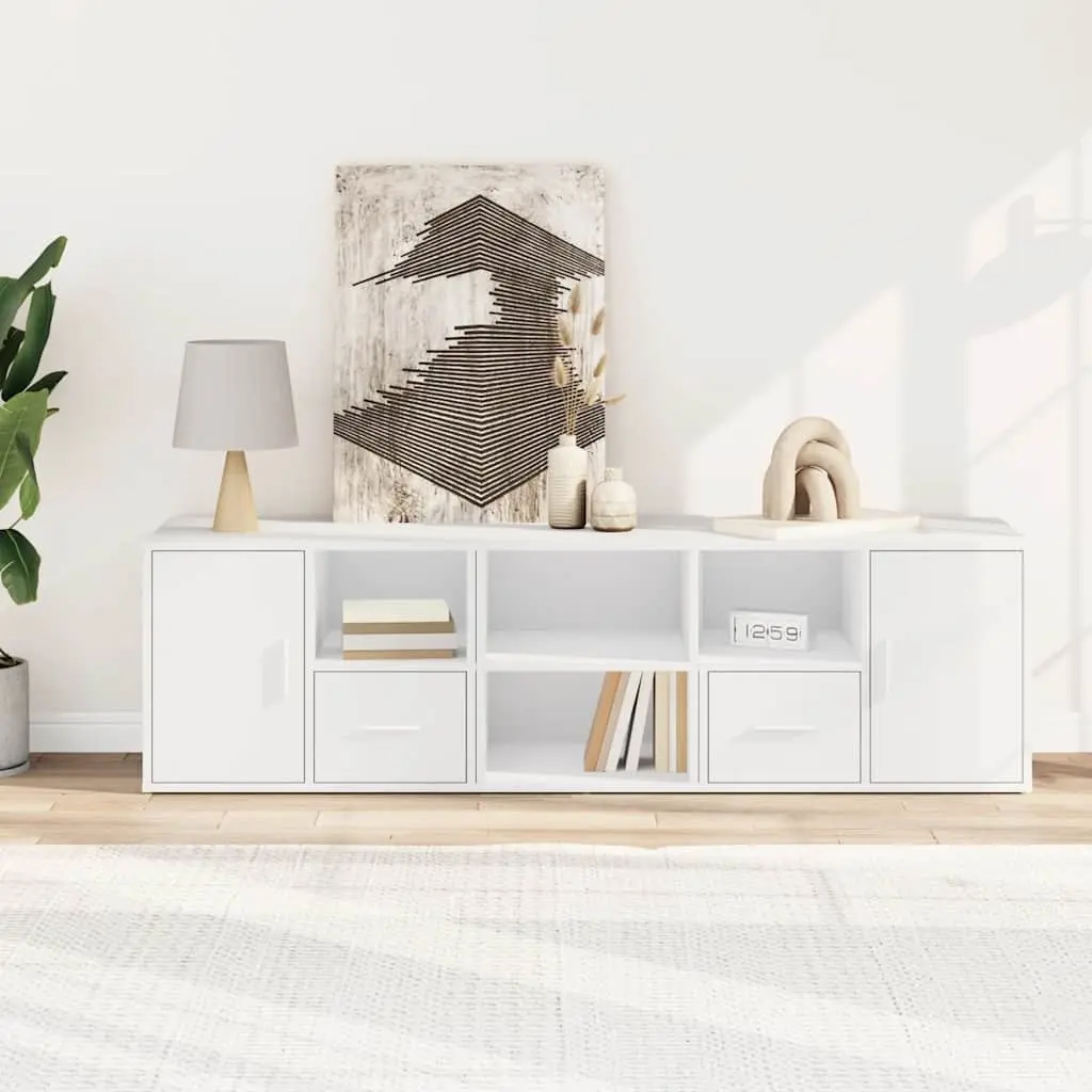 White Corner Cabinet with Durable Engineered Wood