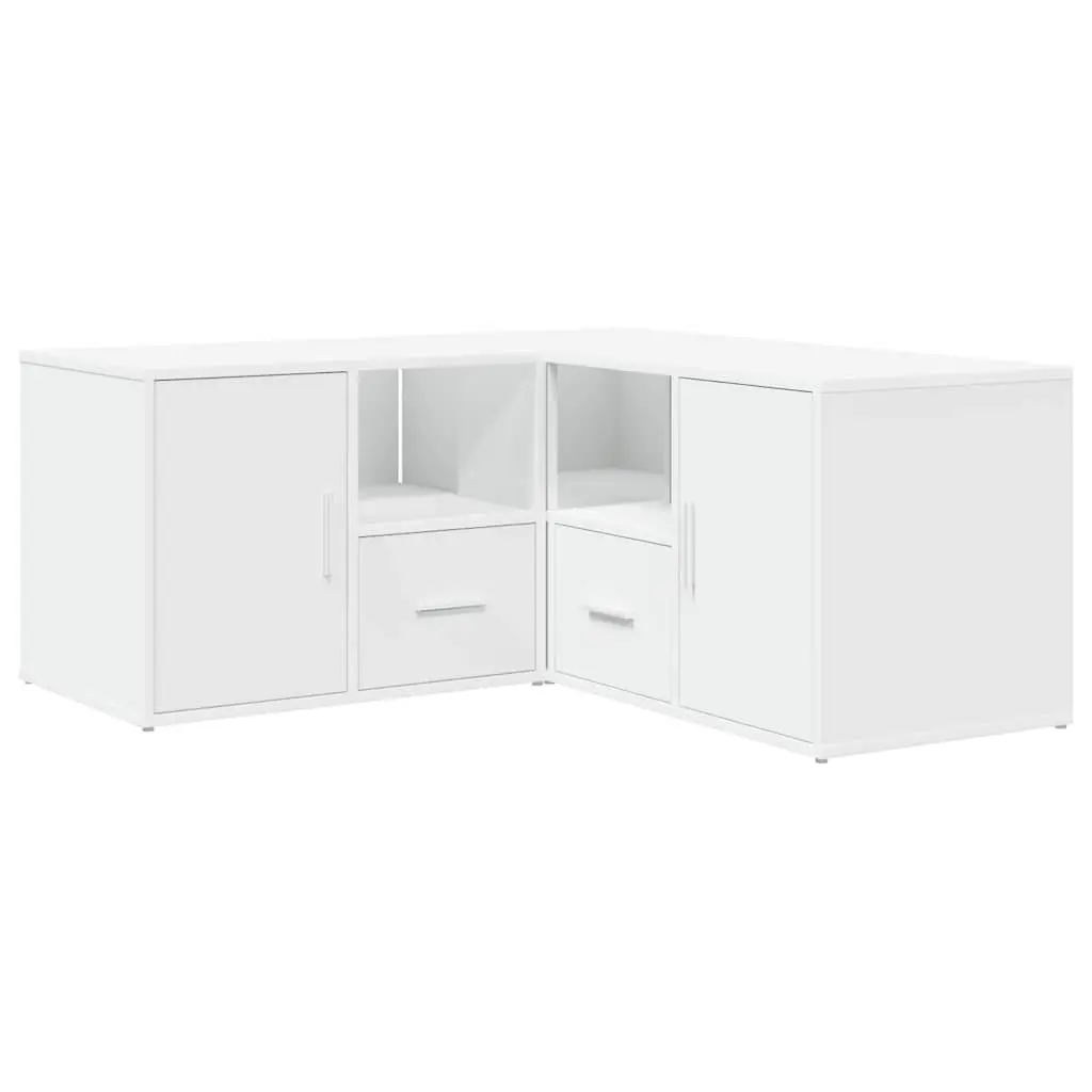 White Corner Cabinet with Durable Engineered Wood