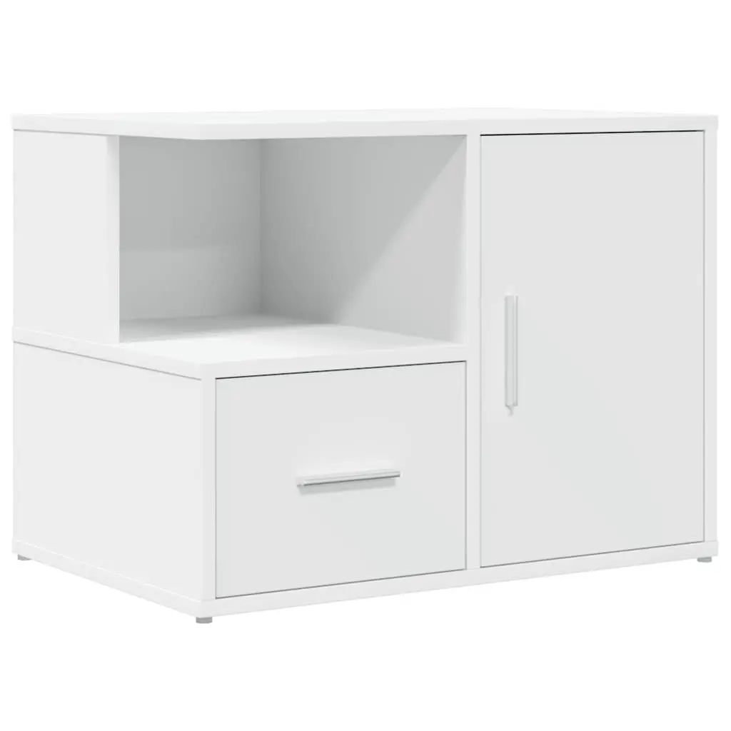 White Corner Cabinet with Durable Engineered Wood