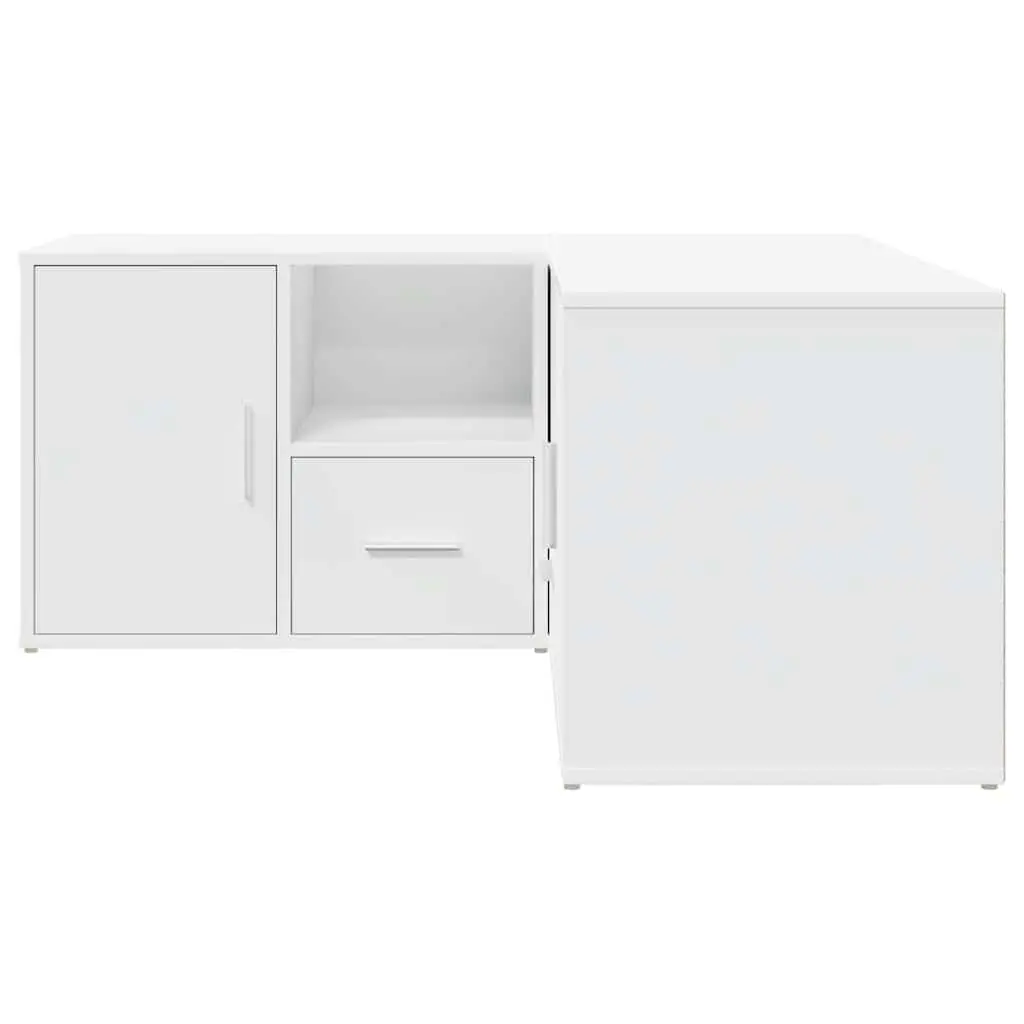 White Corner Cabinet with Durable Engineered Wood