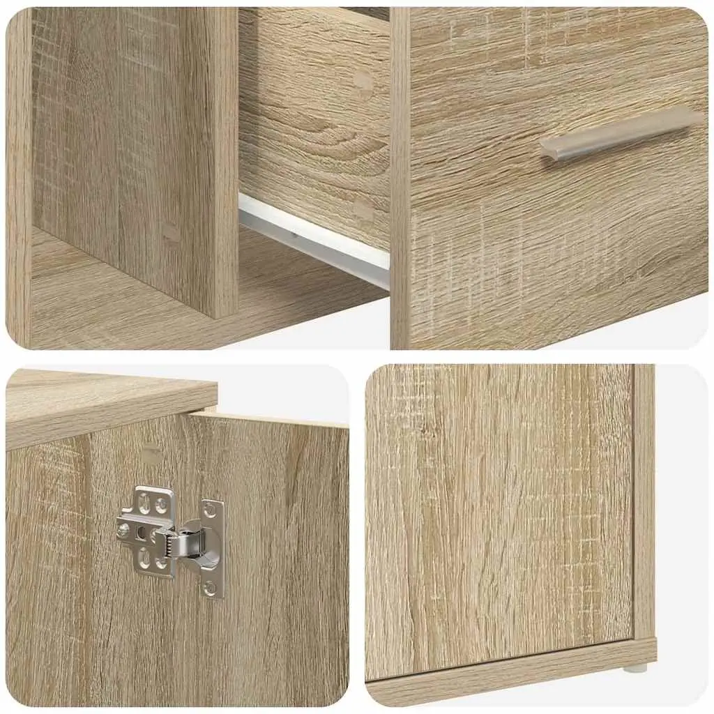Brown Engineered Wood Corner Cabinet for Storage and Display