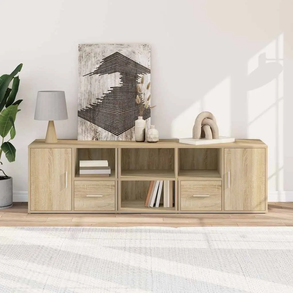Brown Engineered Wood Corner Cabinet for Storage and Display