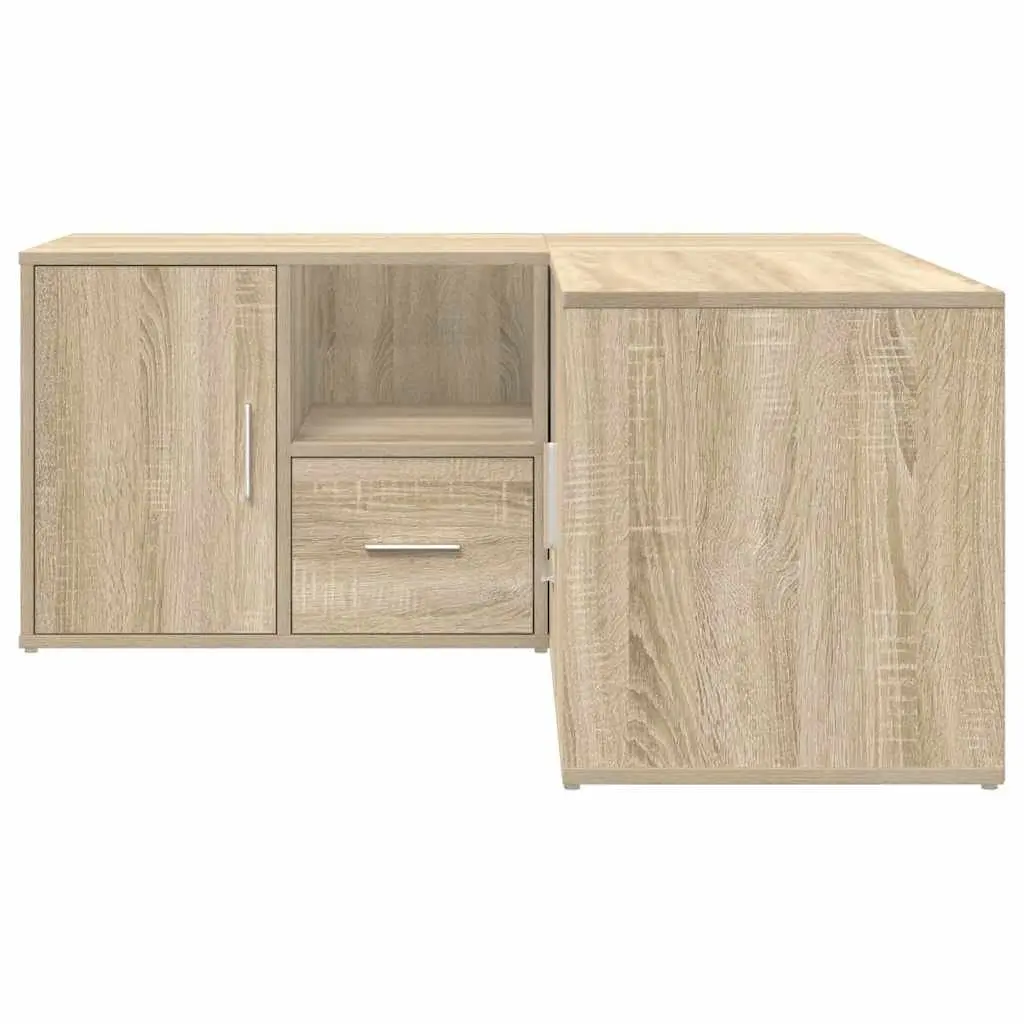 Brown Engineered Wood Corner Cabinet for Storage and Display