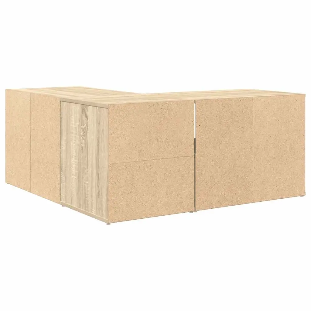 Brown Engineered Wood Corner Cabinet for Storage and Display