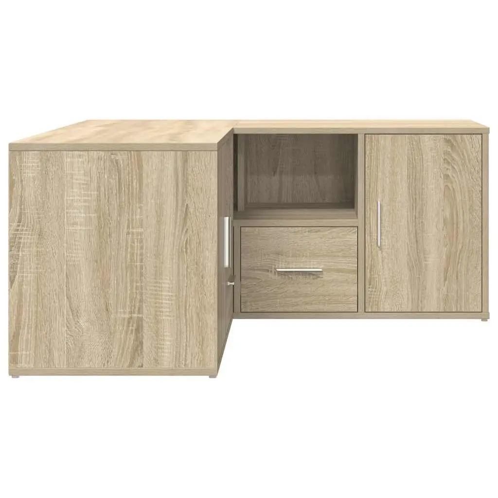 Brown Engineered Wood Corner Cabinet for Storage and Display