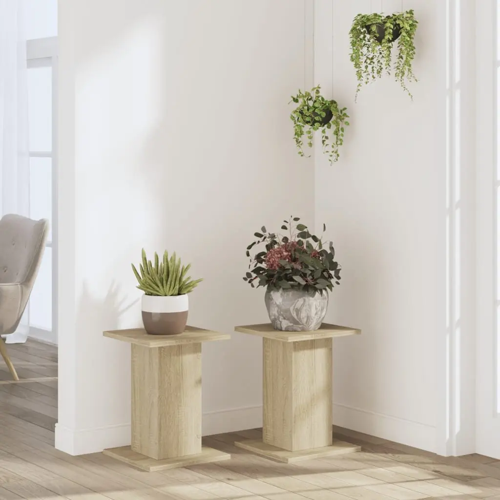 Brown Engineered Wood Plant Stands 30x30x40 cm