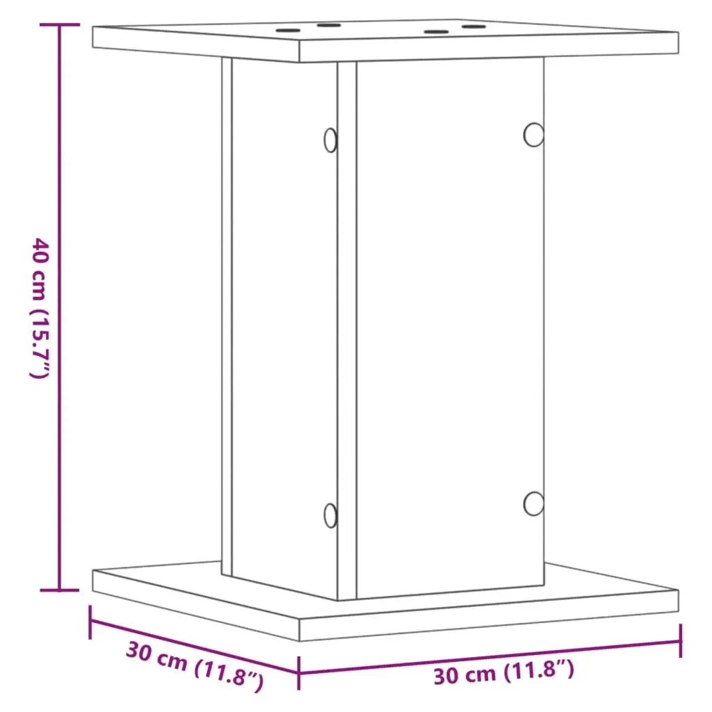 Brown Engineered Wood Plant Stands 30x30x40 cm