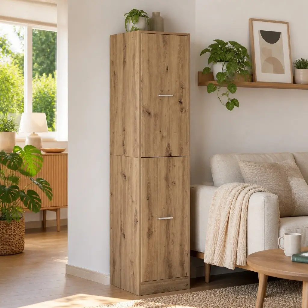 Brown Engineered Wood Apothecary Cabinet for Storage