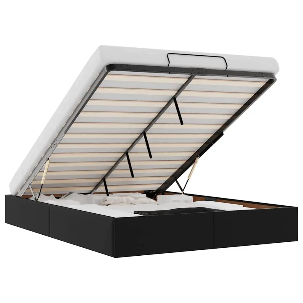 Queen Size Ottoman Storage Bed Frame in Black