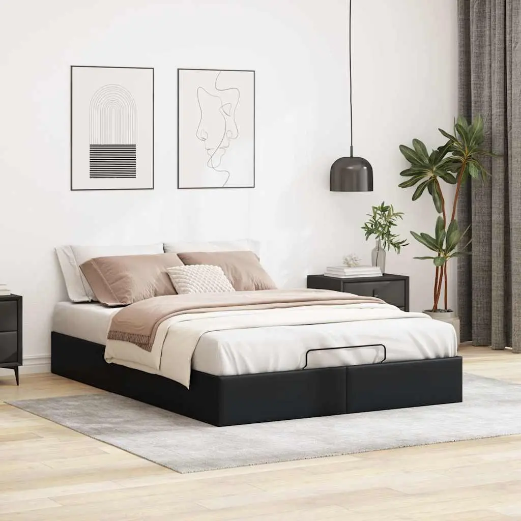 Queen Size Ottoman Storage Bed Frame in Black